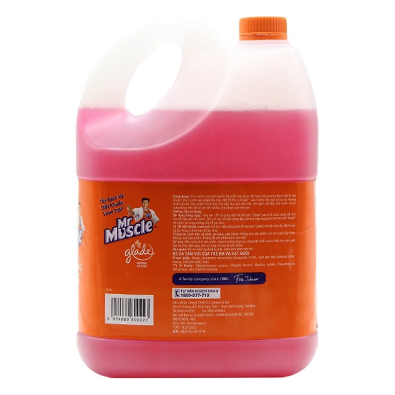 Nước Lau Sàn Nhà Mr. Muscle Glade - Hương Cỏ Hoa (4L) - Hàng chính hãng DKSH Việt Nam.