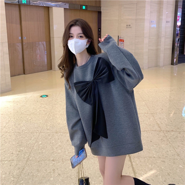 Áo sweater tay dài dáng rộng phong cách Hàn Quốc thời trang dành cho nữ