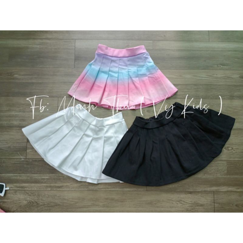 Chân Váy Xếp Ly Trẻ Em Chất Kaki Thun, Chân váy tennis mặc đi học mặc đi chơi