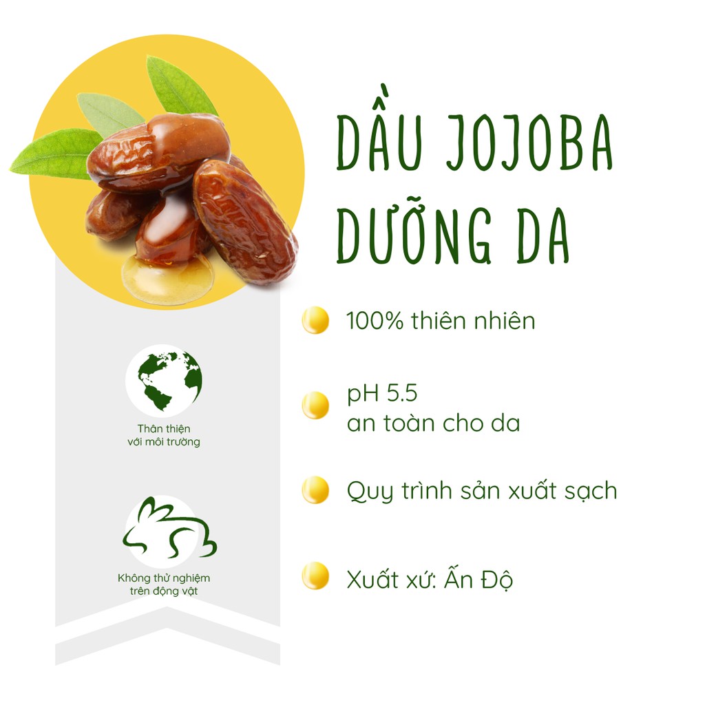 Chai Lăn Dầu Jojoba giúp dễ dàng hấp thụ vào da và không làm tắc nghẽn lỗ chân lông PUREVESS 10ml