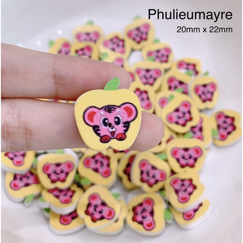 Set 10 nút ( cúc )áo hai lỗ hình táo