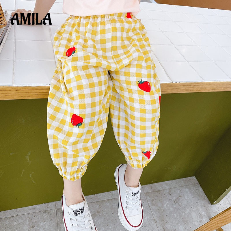 Quần dài AMILA chống muỗi họa tiết dễ thương thời trang mùa hè dành cho bé gái