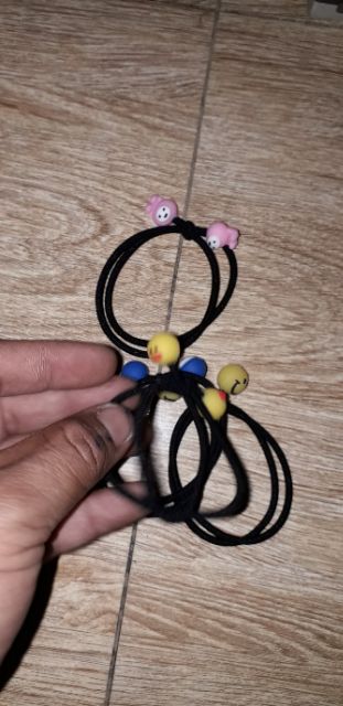 Set 4 dây cột tóc nhân vật hoạt hình bằng nhựa