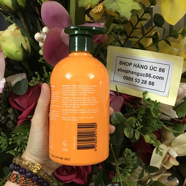 Sữa tắm gội cho bé Healthy Care Pawpaw 500ml