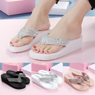 Dép Xỏ Ngón Đế Cao Đính Đá Thời Trang Dành Cho Nữ