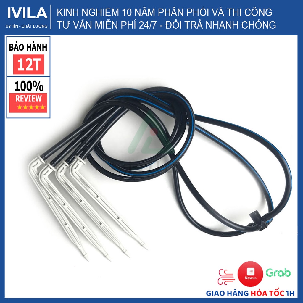 Bộ 4 que cắm nhỏ giọt mũi tên 10cm kèm dây và phụ kiện