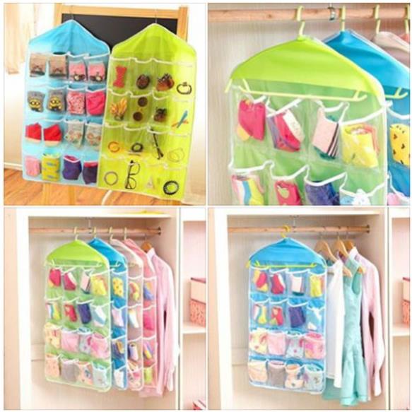 Túi Treo Đồ Thông Minh 16 NGĂN - Túi Đựng Tiện Ích Treo Tủ Đựng Đồ Lót, Tất, Phụ Kiện