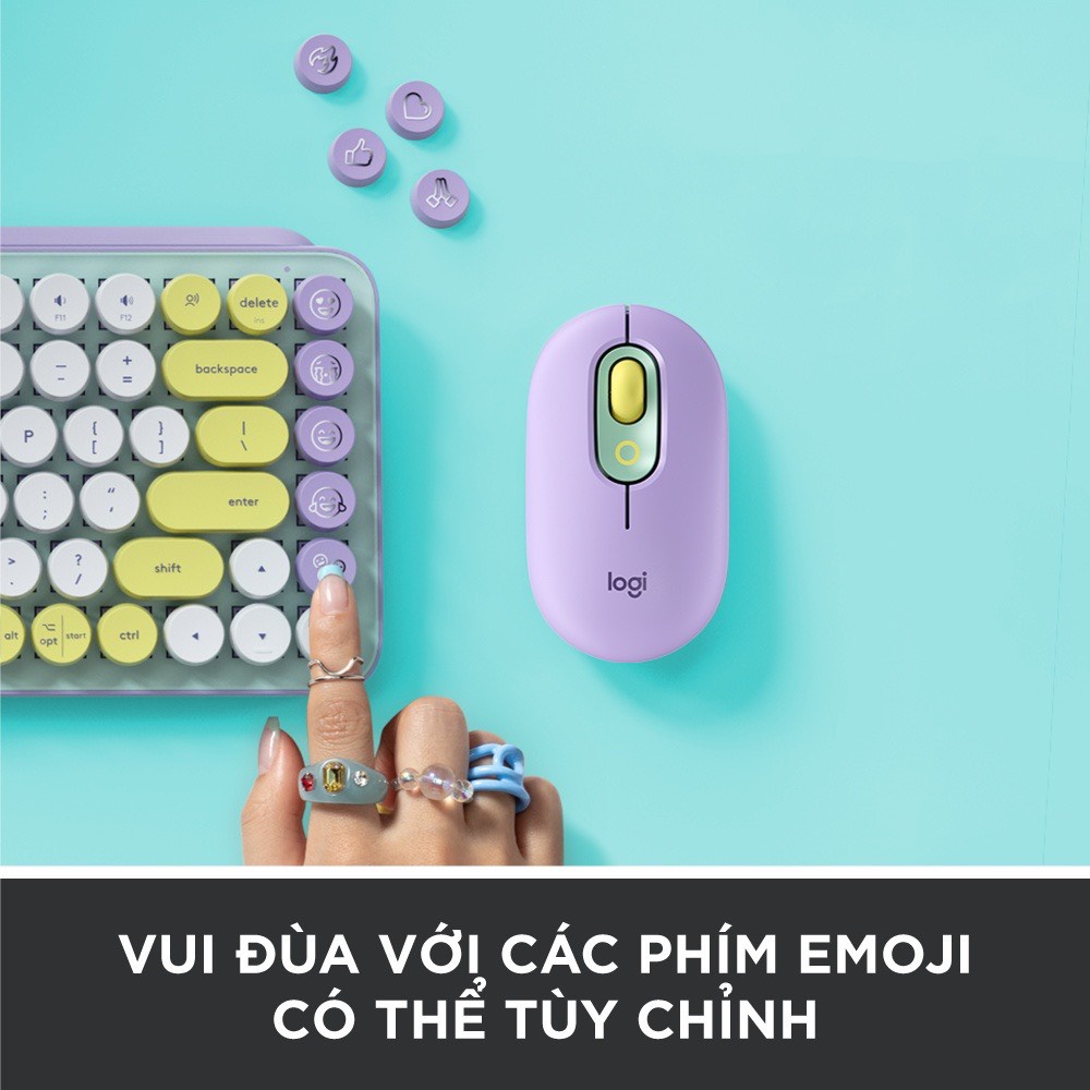 - Bàn phím cơ không dây Bluetooth Logitech POP Keys – Phím tắt Emoji tùy chỉnh - Ngocvienstore