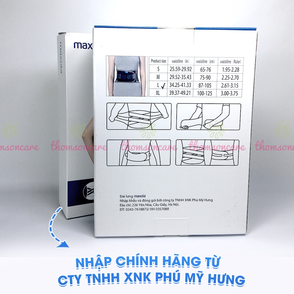 Đai cột sống Maxola - Đai lưng giảm đau mỏi, phòng thoát vị đĩa đệm