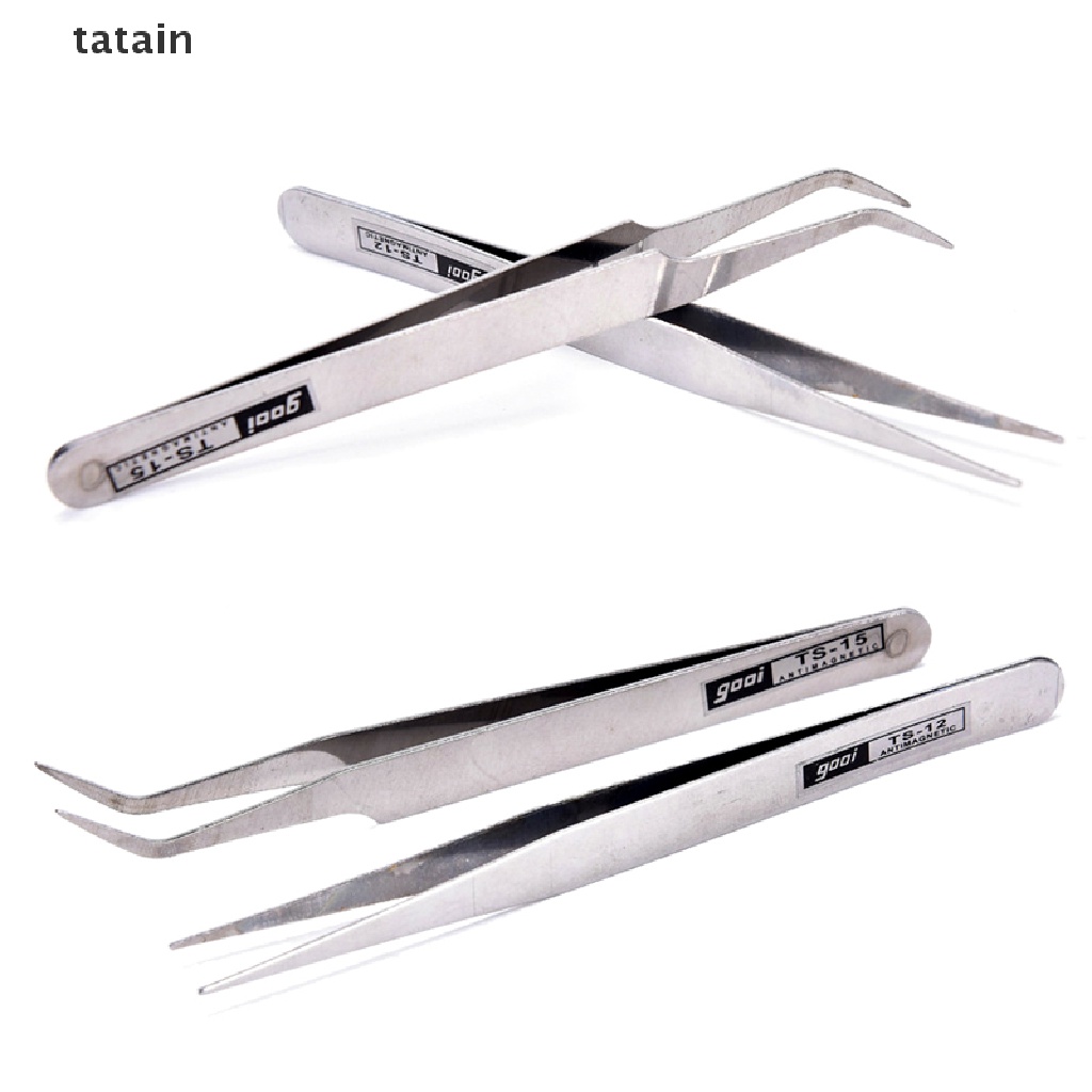 [Hàng mới về] 2 Nhíp bằng thép không gỉ chuyên dụng gắp đá trang trí móng tay CVX
