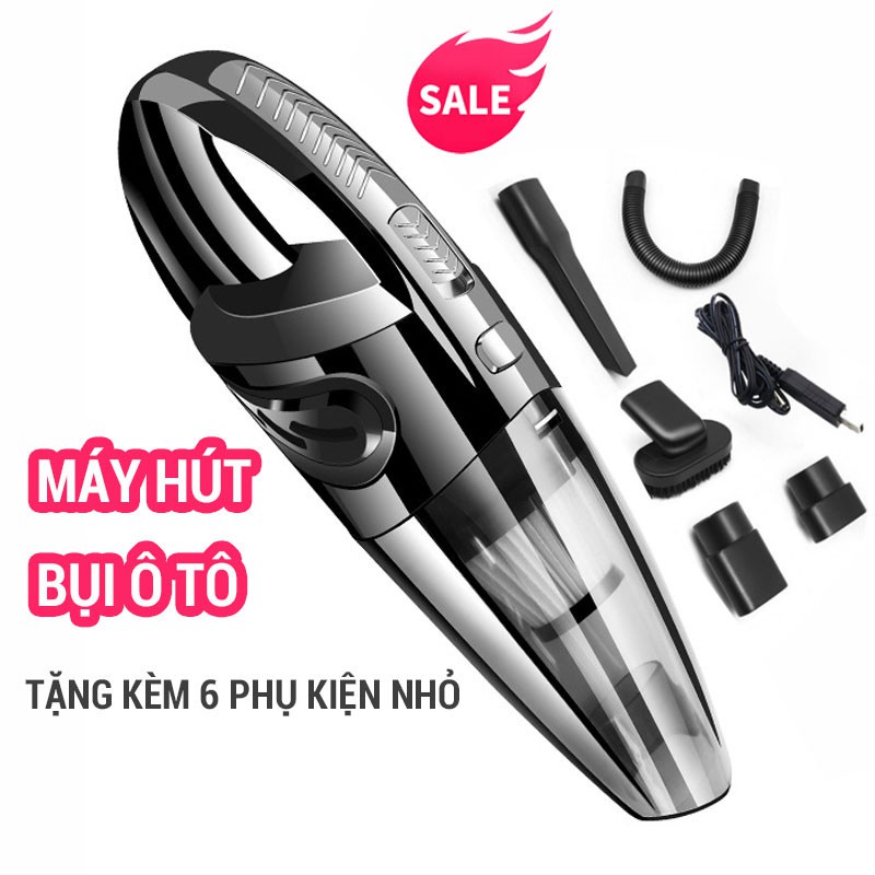 Máy Hút Bụi Ô tô Cầm Tay R-6053, Máy Hút Bụi Mini Sạc Pin Không Dây Công Suất Cao Đa Năng