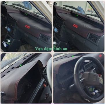 Thảm Tablo Da Vân Carbon nhung Xe Kia CD5 Cao Cấp Hàng Loại 1 Dày 3 lớp Chống trơn Trượt