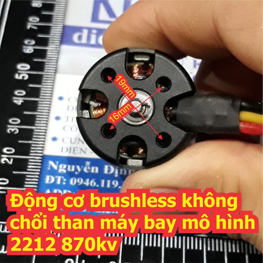 Động cơ brushless không chổi than máy bay mô hình 2212 870kv, thuận / nghịch kde6691