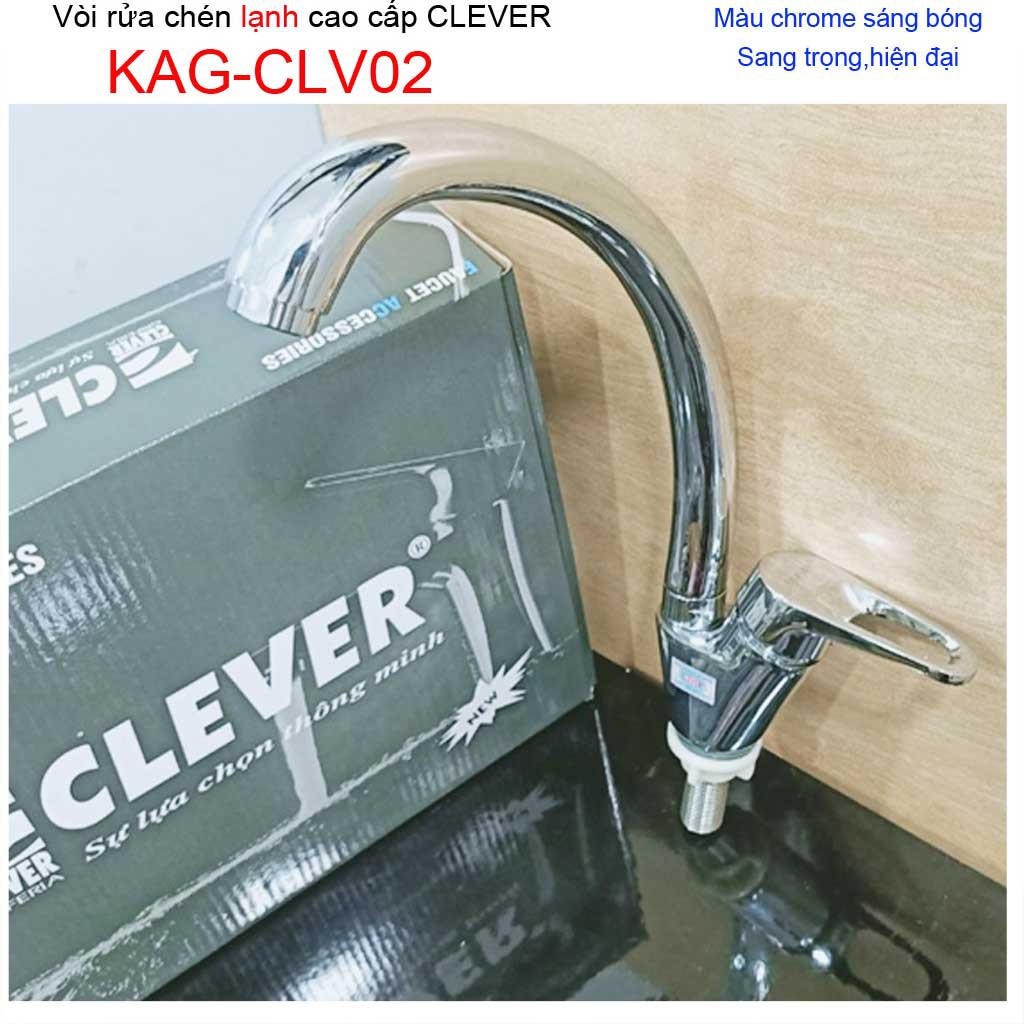 Vòi rửa chén bát KAG-CLV02, Vòi Clever nóng lạnh, vòi bếp nóng lạnh chậu rửa chén Clever