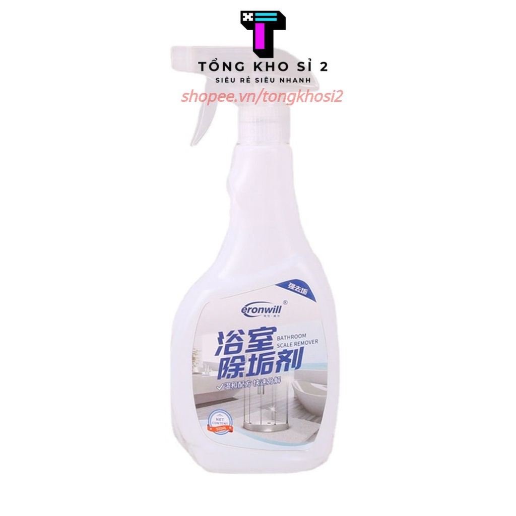 Tẩy cặn canxi nhà tắm, tẩy sạch vòi inox, vách kính, bồn sứ, gạch men, gương soi chai 500ml