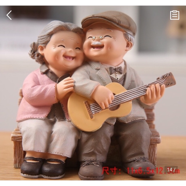 {Hàng loại 1 siêu đẹp} Tượng ông bà đánh đàn