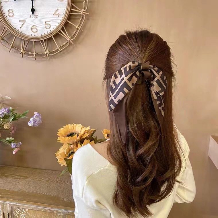 Dây Cột Tóc Nơ Satin Bản Lớn Phong Cách Hàn Quốc Mới