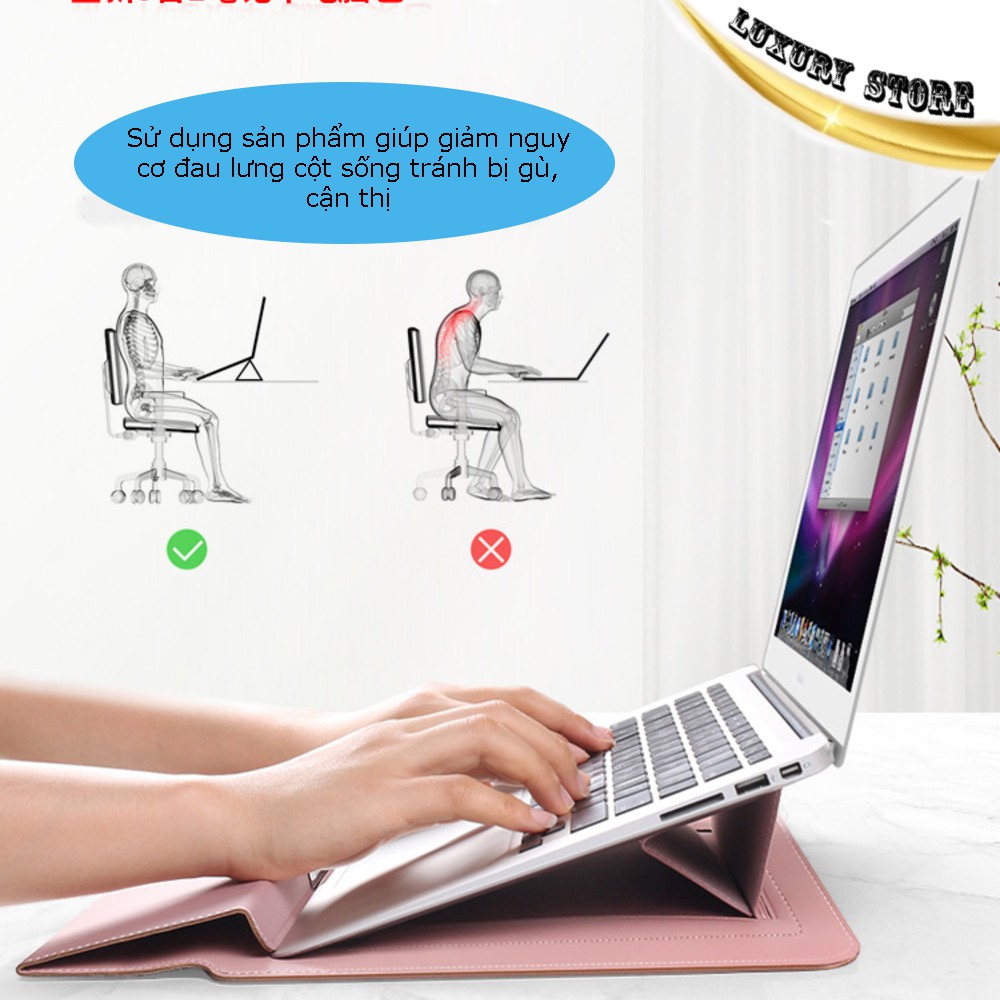 [ 3in1 ]  ⚡ Bao da Macbook Laptop Surface  đa công dụng chống va đập nâng cấp hoàn toàn mới - Da cao cấp