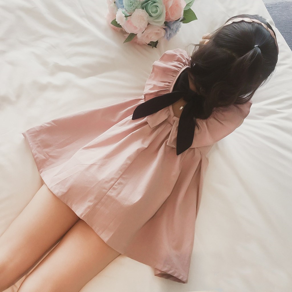 HOT SALES(1-6 Tuổi)Đầm Công Chúa Thắt Nơ Dễ Thương Cho Bé Gái