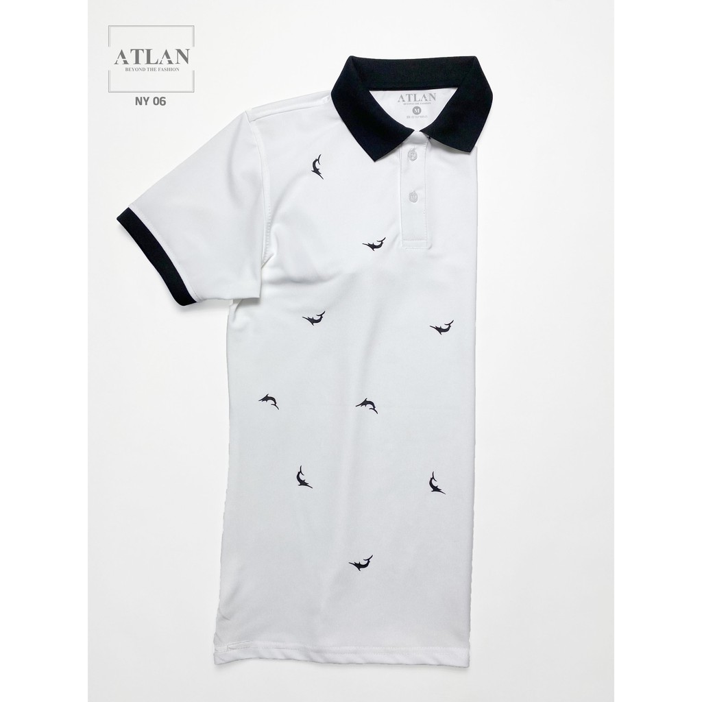 Áo Thun Nam 💖 𝘍𝘳𝘦𝘦𝘴𝘩𝘪𝘱 💖 Polo Nam In Hình Cá Heo Phối Bo Đen - NY06 | BigBuy360 - bigbuy360.vn