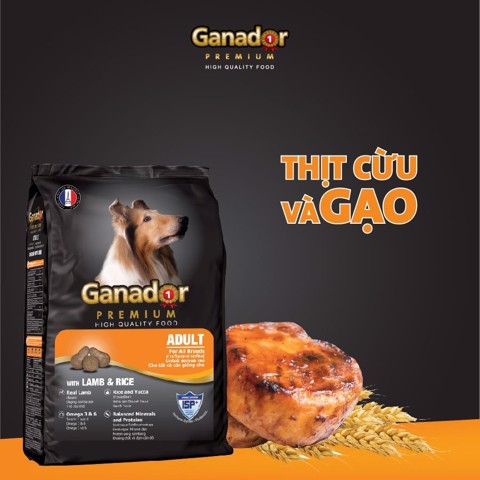 Thức ăn cho chó trưởng vị thịt cừu và gạo Ganador Adult Lamb and Rice 3kg
