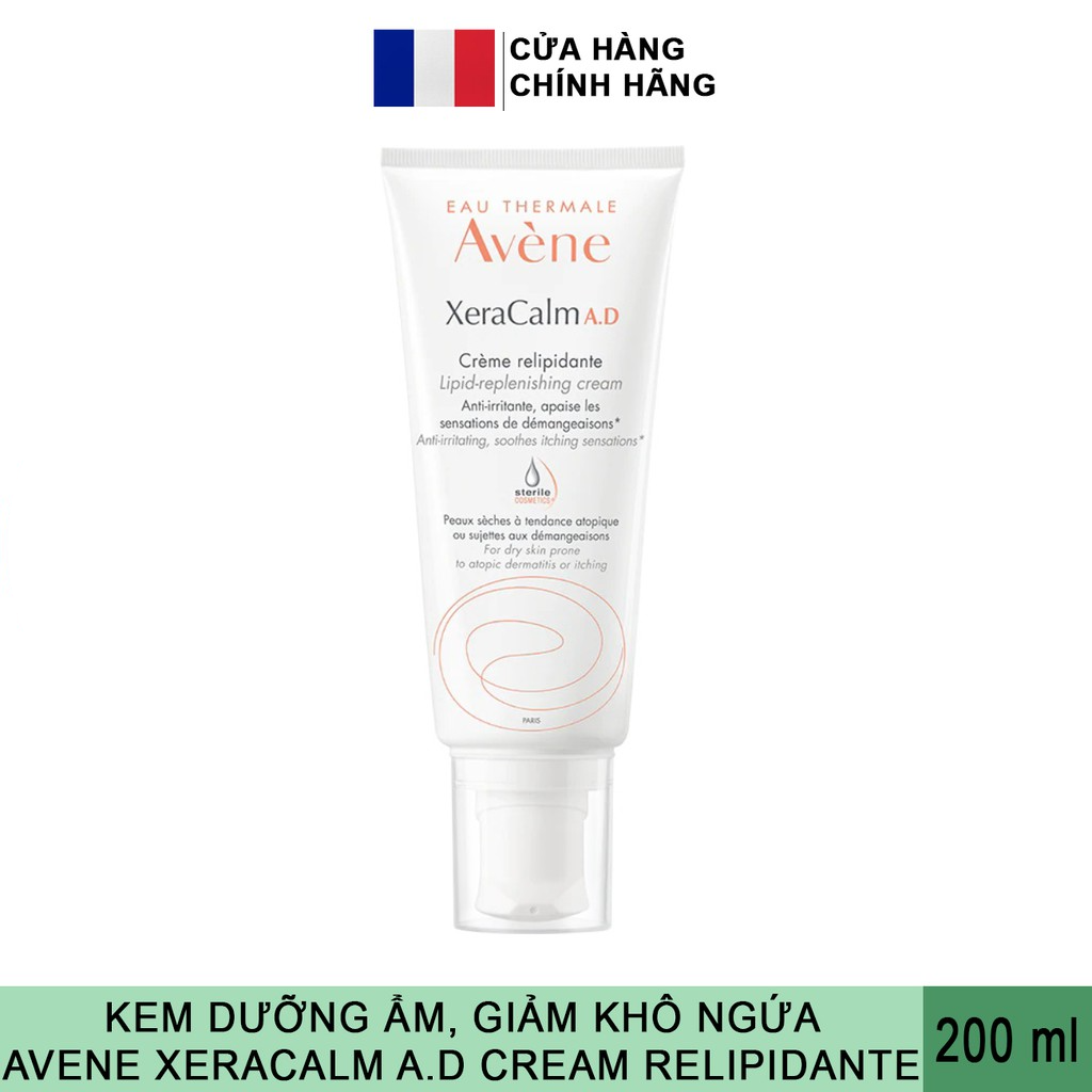 Kem Dưỡng Ẩm Giảm Khô Ngứa, Dị Ứng Avene XeraCalm A.D Cream Relipidante 200ml