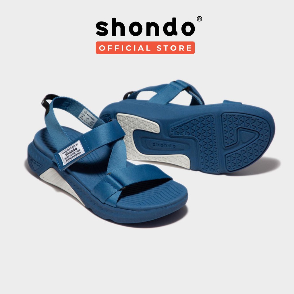 Giày Sandal Unisex Shondo F7 Racing Đế Xanh Phối Trắng Quai Xanh Cender Shondo F7R3030