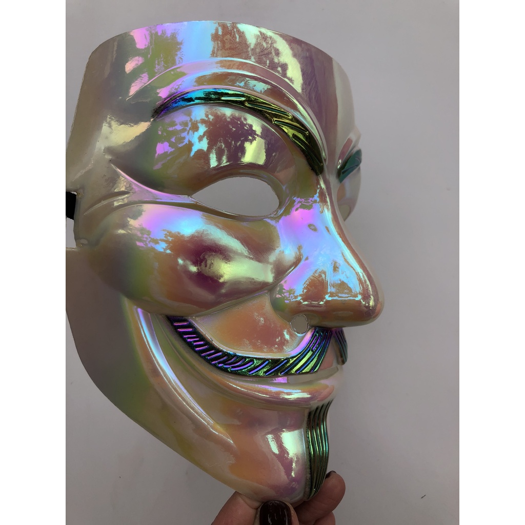 Mặt nạ Hacker Anonymous ánh xà cừ hóa trang Halloween dành cho nam và nữ