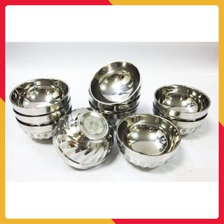 [Sale Khủng] {Sỉ} combo 10 Bát cơm inox xoắn 2 lớp