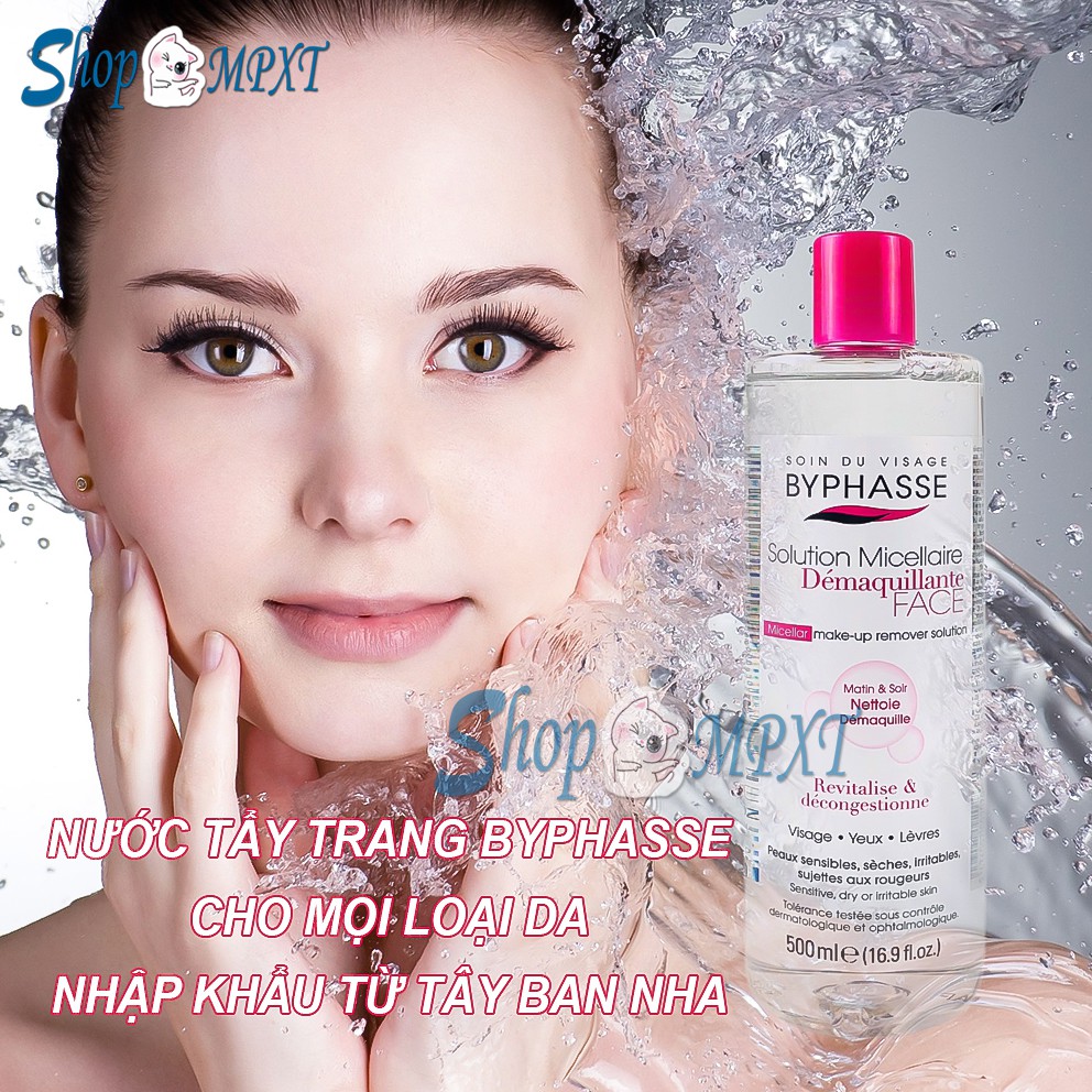 🌸Chính hãng🌸 Nước Tẩy Trang Byphasse Solution Micellaire Pure Skin cho mọi loại da 500ml