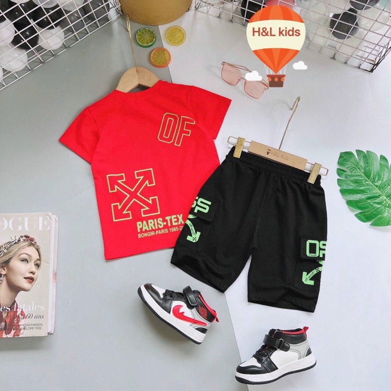 Bộ bé trai logo N.ike off white size đại cồ - Teppi House