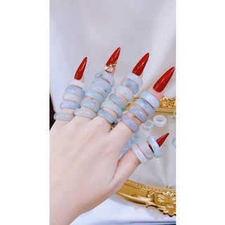 Nhẫn ngọc cẩm thach trắng phớt