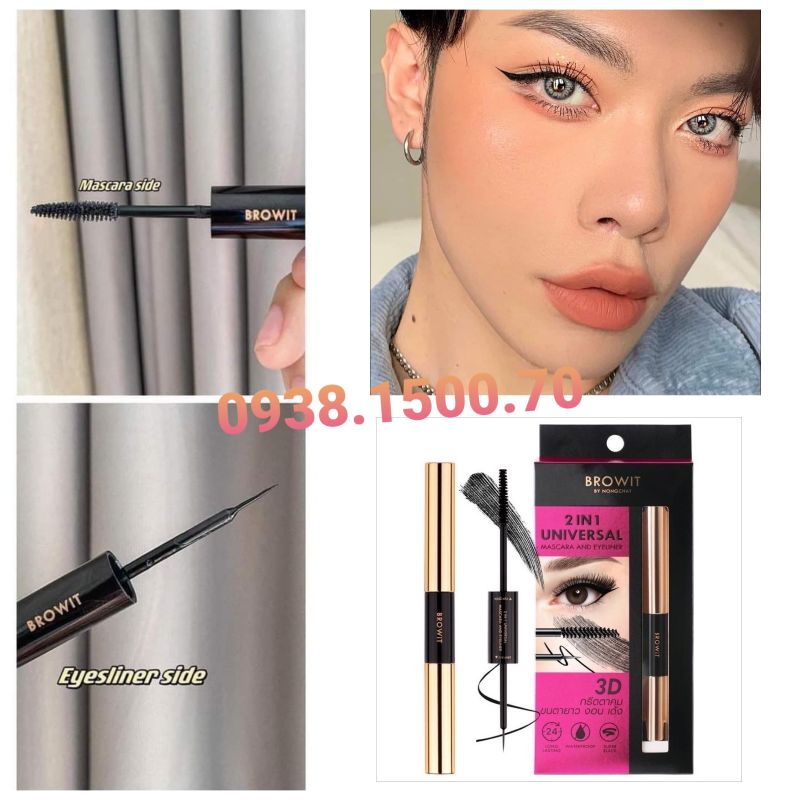 MASCARA KẺ MẮT 2IN1 CHỐNG TRÔI Browit by Nongchat
