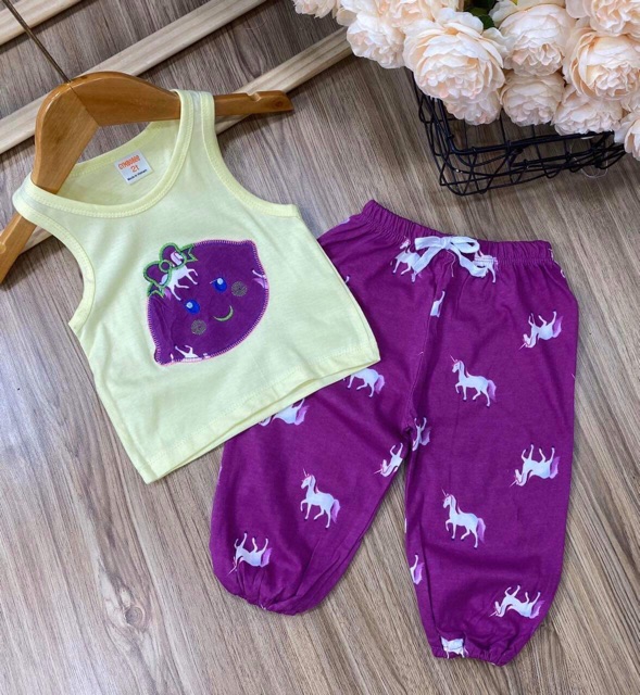 [6-22kg] [Link 3] Set áo croptop thêu siêu cuteeeee + quần thun alibaba cho bé gái.