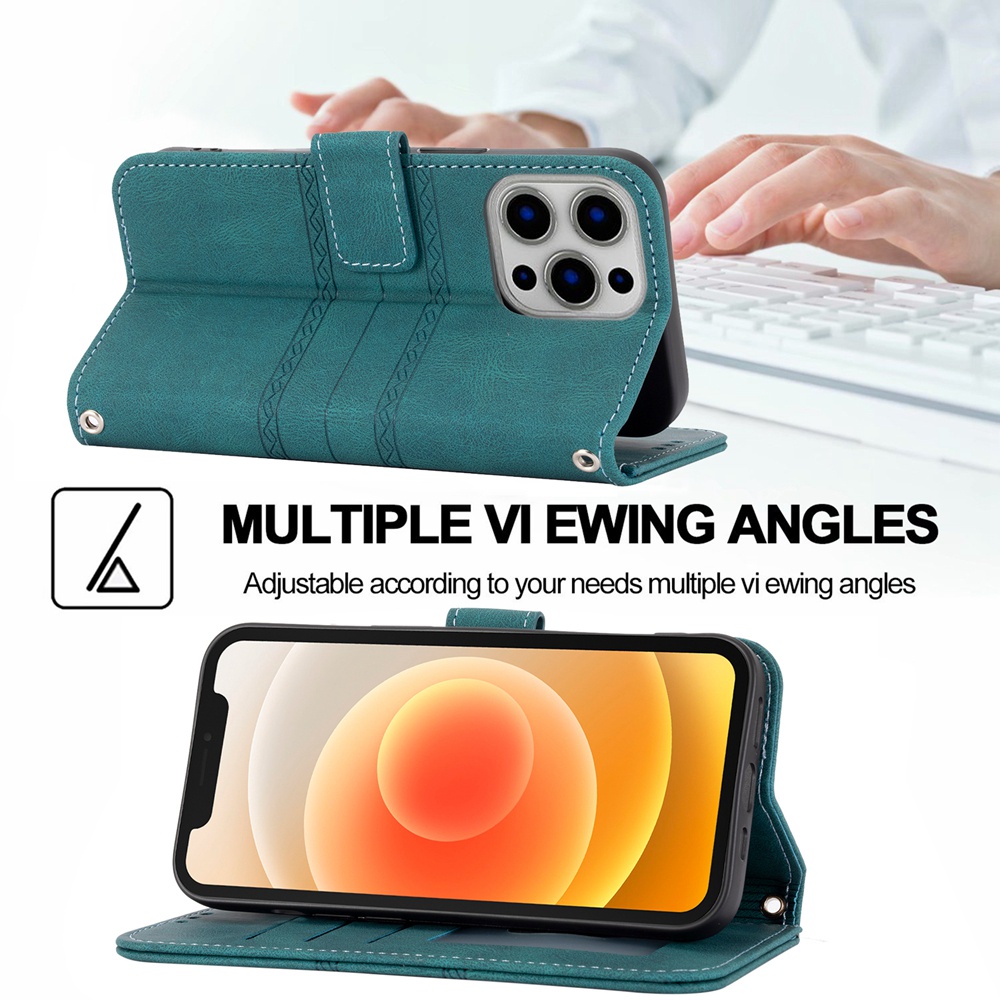 Bao Da Điện Thoại Nắp Gập Sang Trọng Có Ngăn Đựng Thẻ Và Dây Đeo Vai Dành Cho iphone 11 12 13 14 15 pro max 15 14 13 12 11 Ốp