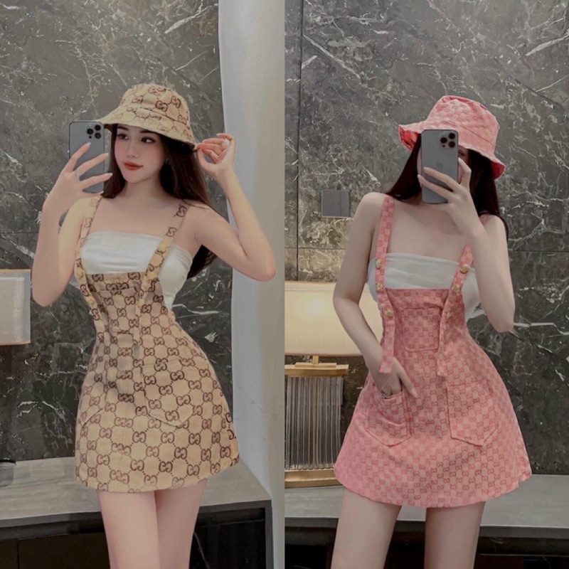 Sét yếm váy GG áo qoai trong siêu xinh