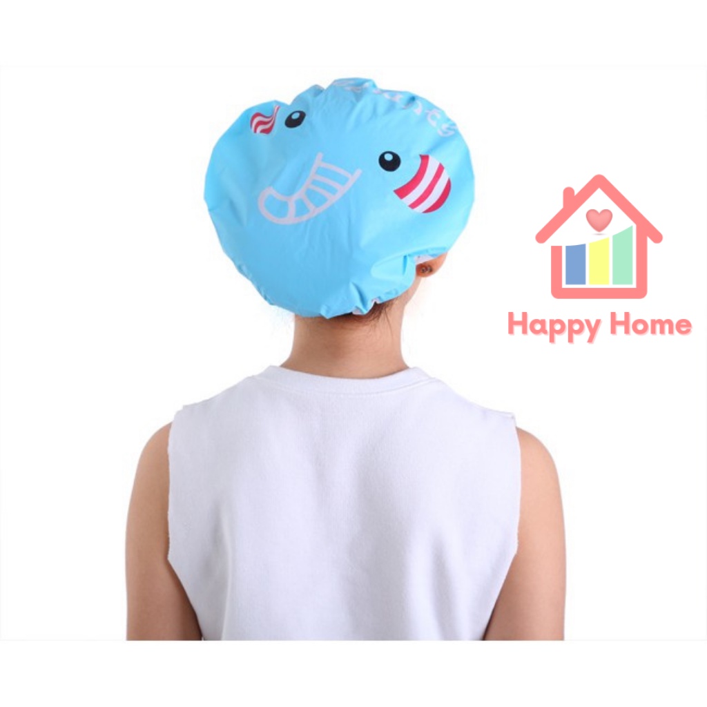 Mũ ủ tóc, hấp tóc, mũ chụp đầu nhà tắm nhiều màu sắc dễ thương Happy Home