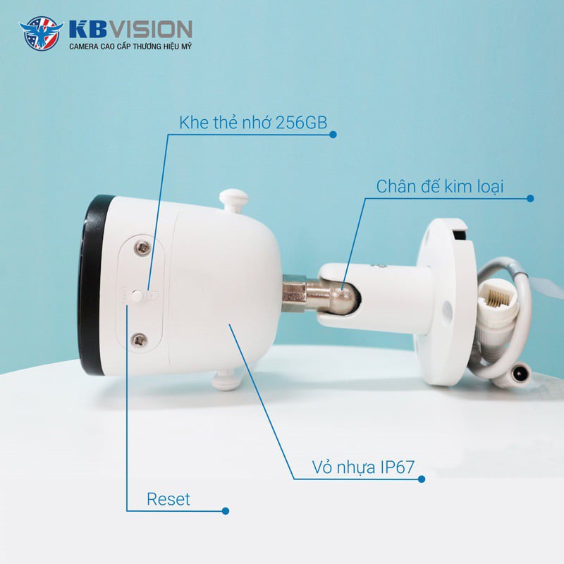 Camera Wifi KBONE KN B21F KN B21 KN B21FL HD 1080 - Camera Ngoài trời, Ăng ten kép, có màu ban đêm