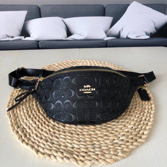 TÚI BAO TỬ COACH Signature Leather Belt Bag Fanny Pack F48741 IMBLK BLACK