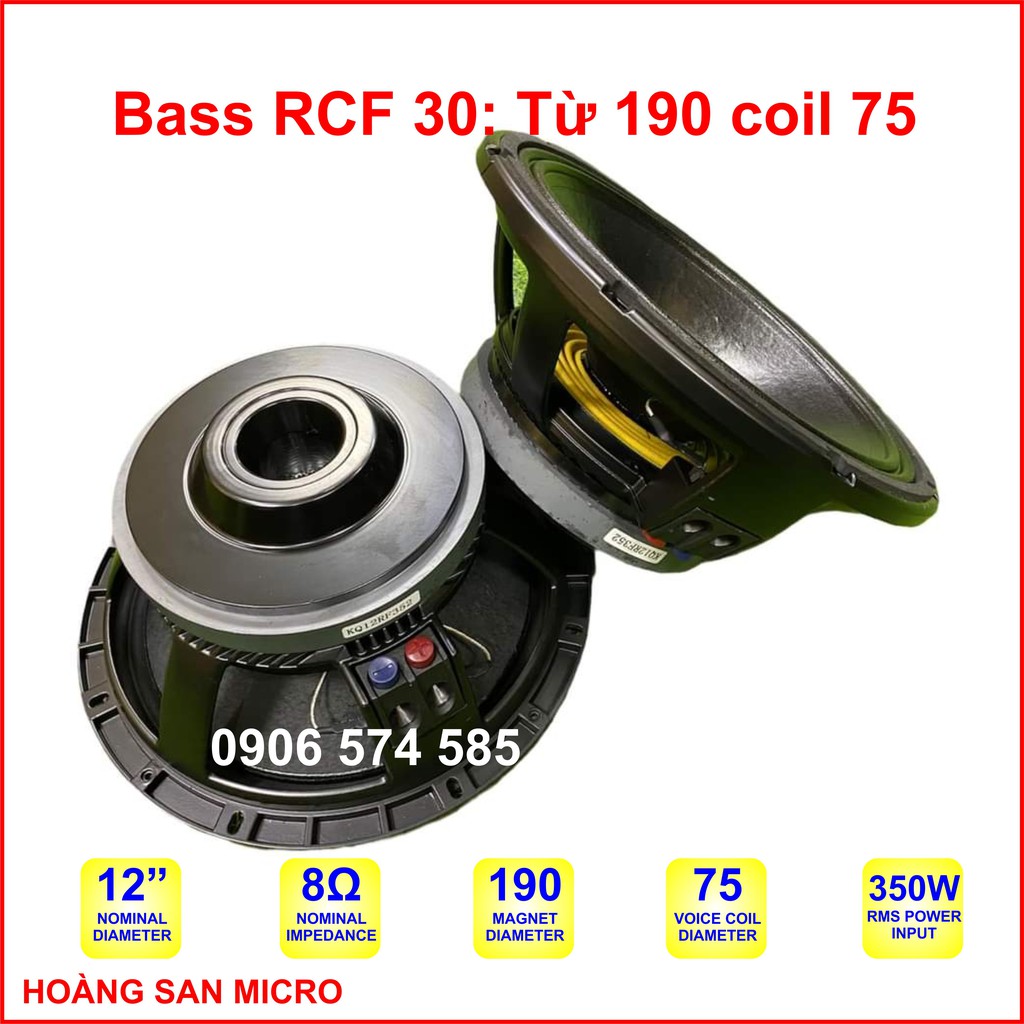 [Nhập khẩu] Loa bass RCF 3 tấc coil 75 từ 190 - bass 30 từ 190 coil 75 -  bass 12 inch RCF - giá một cái