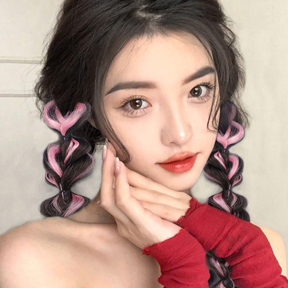 Tóc Giả Thắt Bím Đuôi Đèn Lồng Công Chúa Đáng Yêu