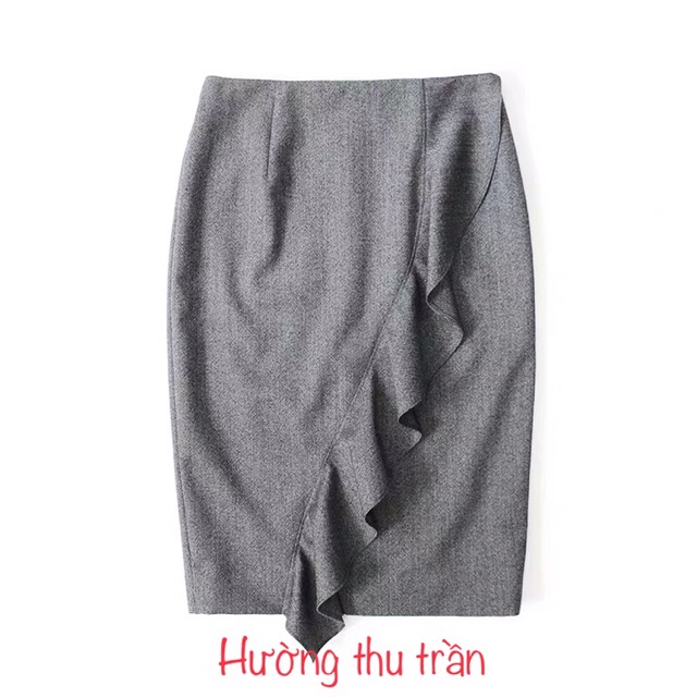 Chân váy bút chì phối bèo sành điệu trẻ trung thời tang hàn quốc | BigBuy360 - bigbuy360.vn