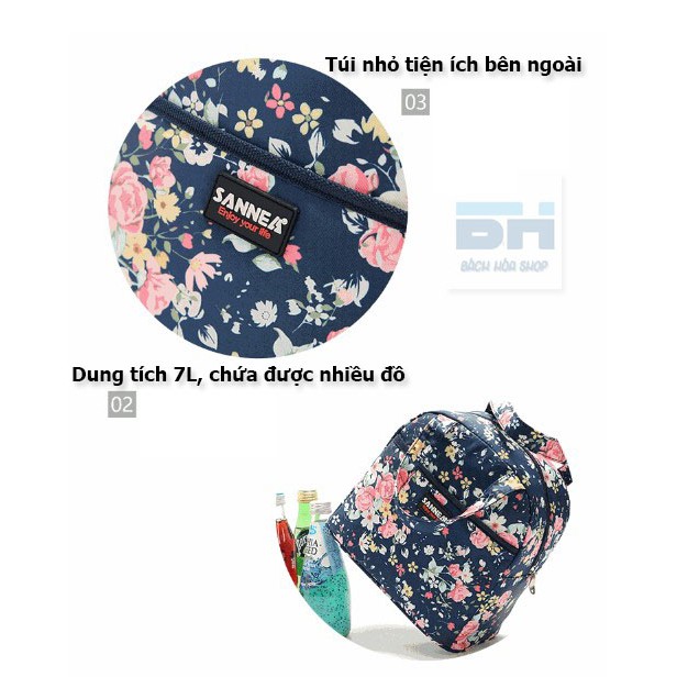 SANNEA - CAO CẤP - Túi đựng cơm giữ nhiệt, túi đựng bình sữa, dã ngoại - Vải Oxford D600 chống nước TH75