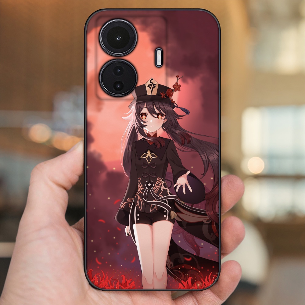 Ốp lưng Vivo T1 5G viền đen in hình Hutao Genshin Impact