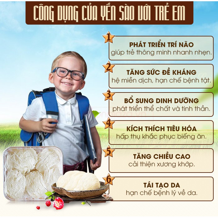 [Combo 6 lọ] Nước yến sào Sanest Kids Yến Sào Khánh Hòa dành cho trẻ em lọ 62ml