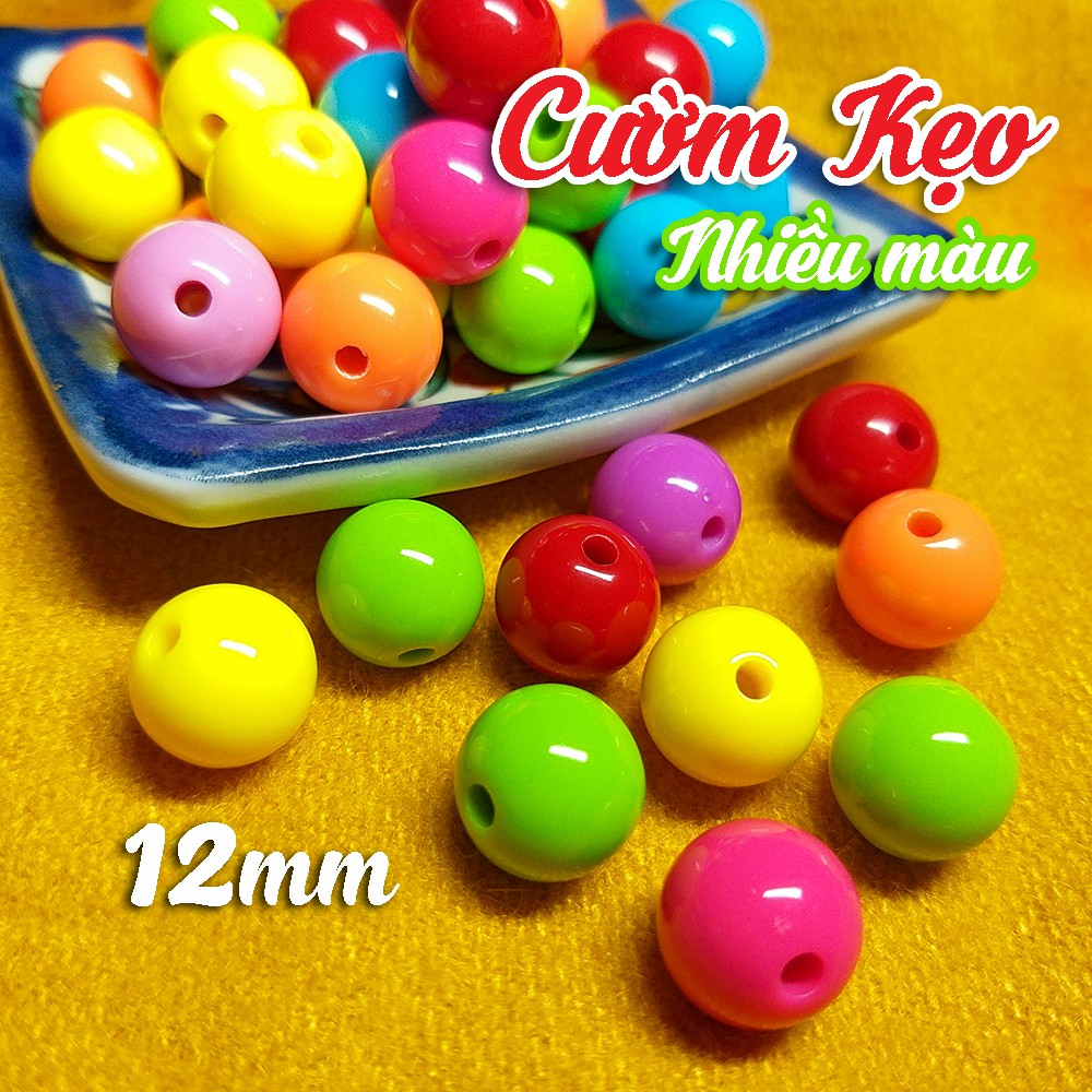 SIÊU ĐẸP - 50gr Hạt Cườm Kẹo Bóng Cao Cấp 12mm nhiều màu Làm Vòng, Trang trí Thủ công