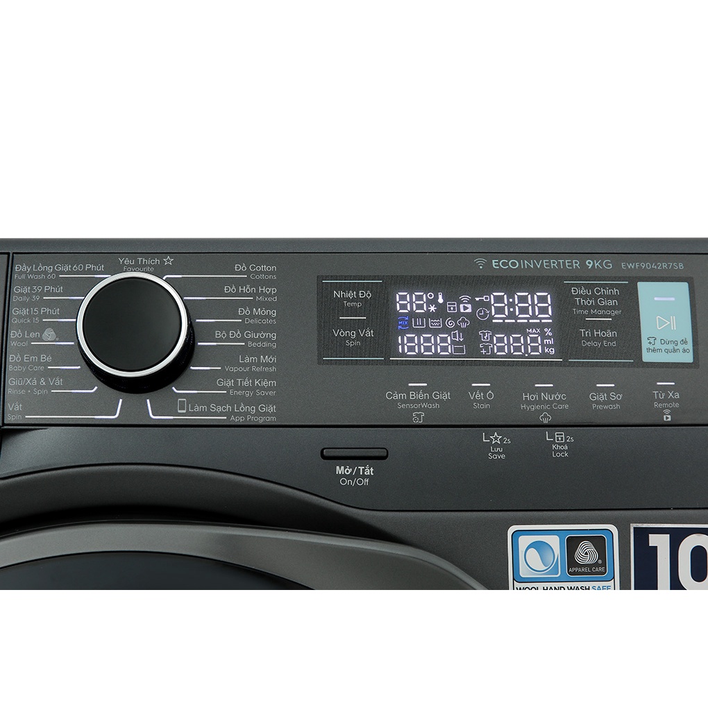 Máy giặt Electrolux Inverter 9 kg EWF9042R7SB 2021 - Điện Máy Kho Rẻ