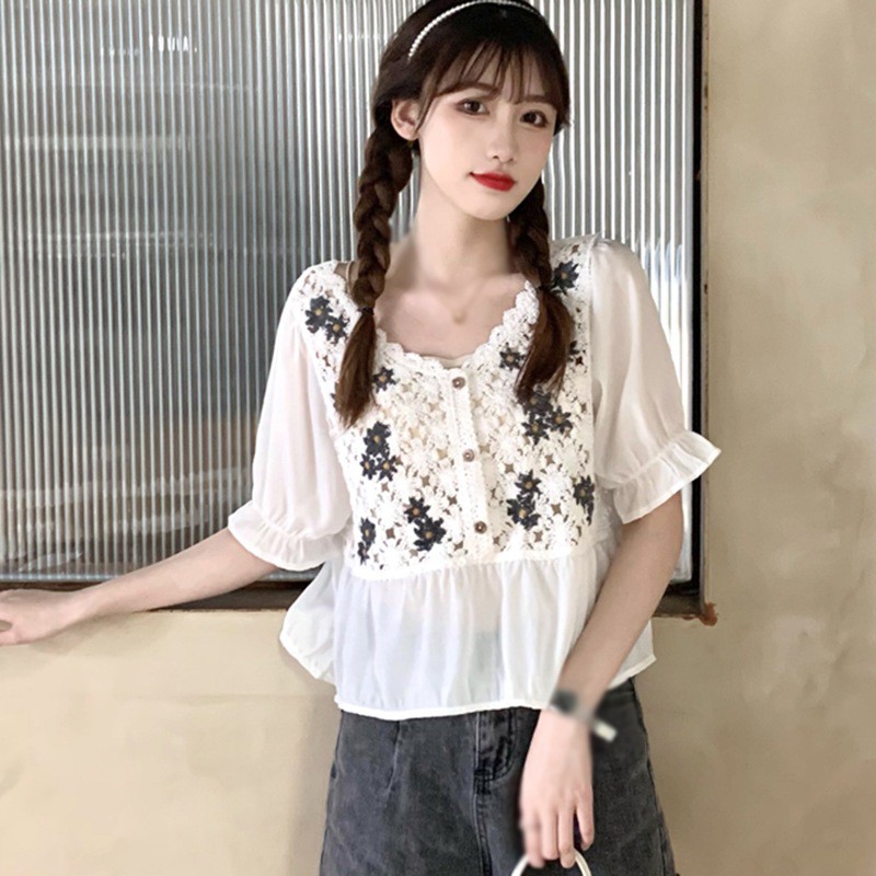 Áo nữ tay ngắn cổ chữ v thời trang quyến rũ