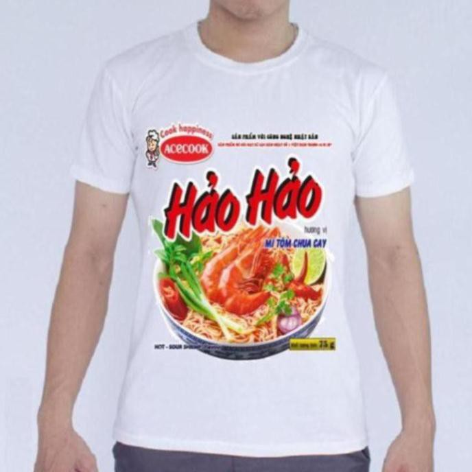 áo thun hảo hảo, áo thun mì hảo hảo - cotton trắng