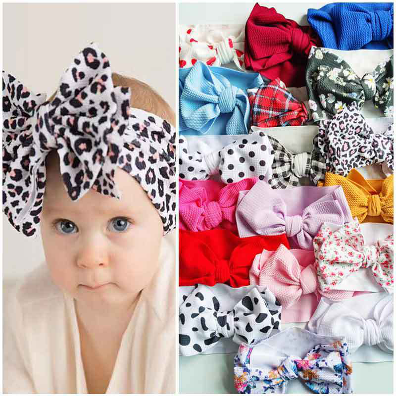3 Pcs/Set Sweet Princess Baby Headband Flower Big Bows Kids Children Turban Hairbands For Girls Baby Girl Hair Accessories